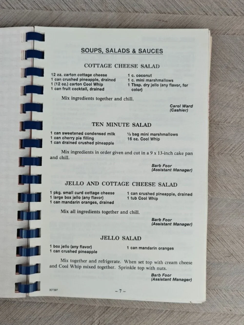 Wal-Mart Proud Cookbook Our Associates Cook Spiral Bound 1997 Community Recipes